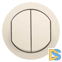 Лицевая панель Legrand Celiane выключателя двухклавишного слоновая кость 067822