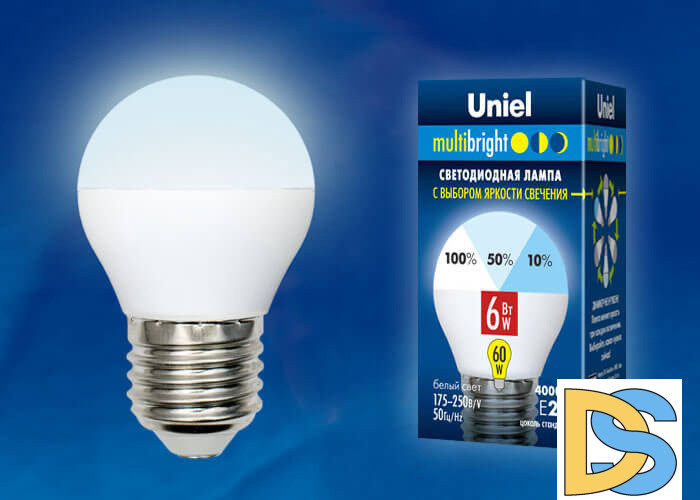 Лампа светодиодная (UL-00002378) Uniel E27 6W 4000K матовая LED-G45-6W/NW/E27/FR/MB PLM11WH