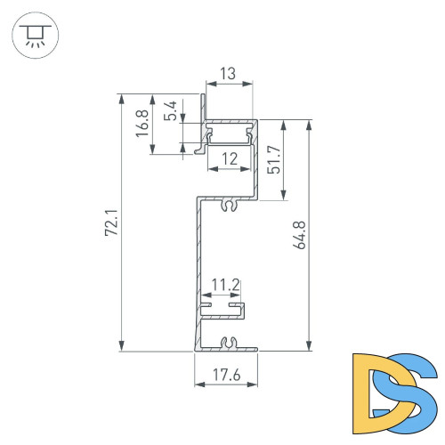 Профиль Arlight PLINTUS-H73-F-2000 WHITE 043592