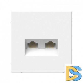 Розетка двойная компьютерная RJ45+RJ45, кат.6А, Schneider Electric Art Gallery, цвет белый, GAL000188