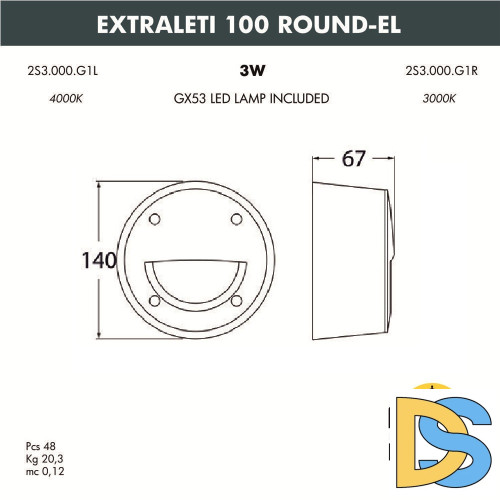 Светильник для подсветки лестниц Fumagalli Leti 2S3.000.000.AYG1L