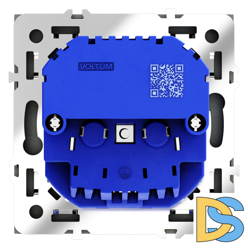 Розетка встраиваемая VOLTUM S70 с заземлением и защитными шторками, 16А, с USB, A+A, (черный матовый