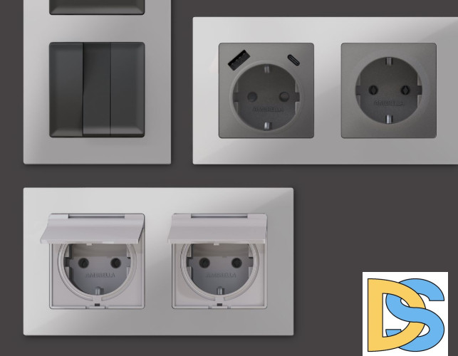 Рамка трехместная Ambrella Volt Techno AF220403