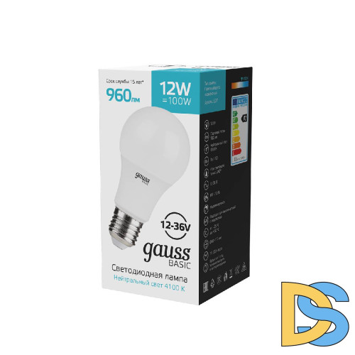 Лампа светодиодная Gauss Basic E27 12W 4100K 202402212