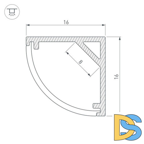 Алюминиевый профиль Arlight SL-Kant-H16-3000 Anod 036041