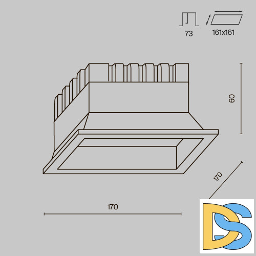 Встраиваемый светильник Maytoni Okno DL056-24W3-4-6K-B
