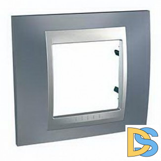 Рамка 1-ая (одинарная), Грэй/Алюминий (металл), серия UNICA TOP/CLASS, Schneider Electric
