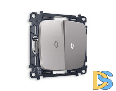 Комплект механизма 2-кл проходного выключателя с подсветкой Ambrella Volt Omega MO504035