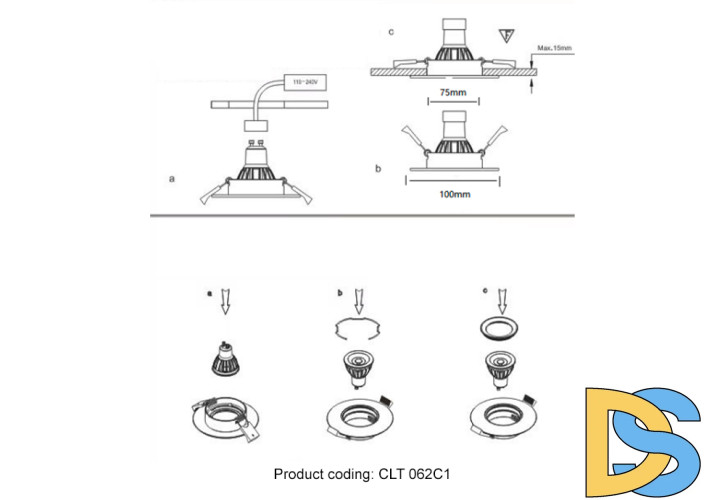 Встраиваемый светильник Crystal Lux CLT 062C1 BL