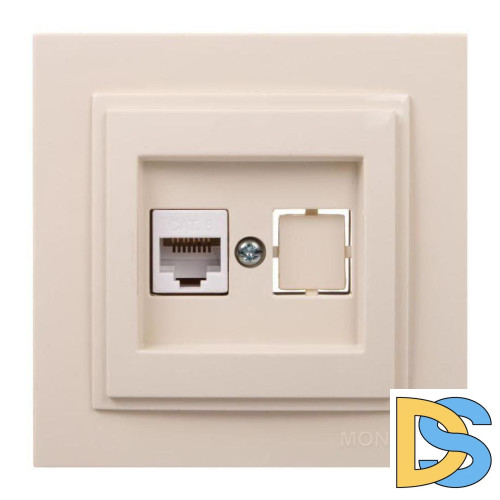 Розетка компьютерная Rj45 Cat6 Mono Electric Despina крем 102-170005-125