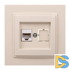 Розетка компьютерная Rj45 Cat6 Mono Electric Despina крем 102-170005-125