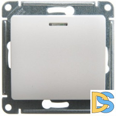 Выключатель 1-клавишный, с подсветкой, Перламутр, серия Glossa, Schneider Electric