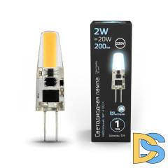 Лампа светодиодная Gauss G4 2W 4100K прозрачная 107707202