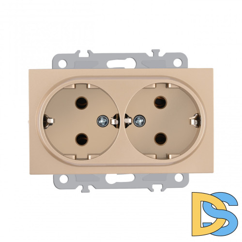 Розетка двойная с заземлением Arte Milano 206.40-2.shampan