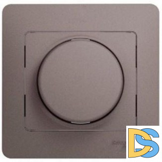 Диммер поворотно-нажимной, 600Вт универсальный, Платина, серия Glossa, Schneider Electric