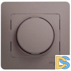 Диммер поворотно-нажимной, 600Вт универсальный, Платина, серия Glossa, Schneider Electric