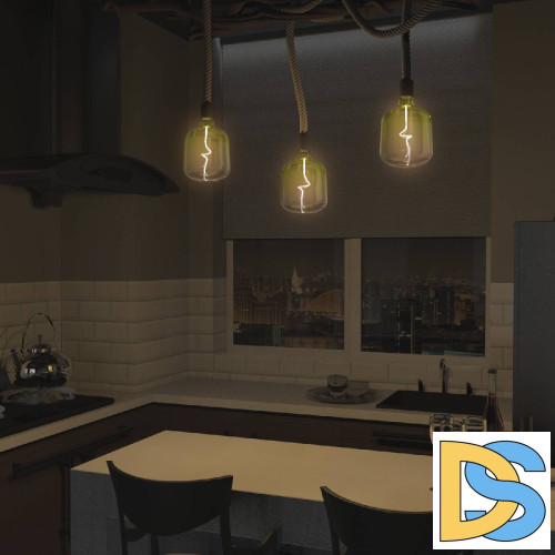 Лампа светодиодная филаментная Gauss E27 5W 1800K зеленая 1009802105