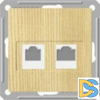 Розетка телефонная 2-ая 4 контакта, RJ-11, Сосна (пластик), серия Wessen 59, Schneider Electric