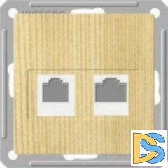 Розетка телефонная 2-ая 4 контакта, RJ-11, Сосна (пластик), серия Wessen 59, Schneider Electric