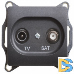 Розетка телевизионная оконечная ТV-SAT 4dB, Антрацит, серия Glossa, Schneider Electric
