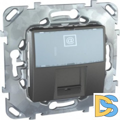 Розетка компьютерная 1-ая кат.6, RJ-45 (интернет), Графит, серия UNICA TOP/CLASS, Schneider Electric