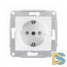 Розетка 1-ая электрическая, с заземлением и защитными шторками, Белый, серия Sedna, Schneider Electric