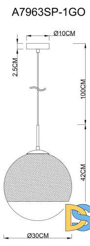 Подвесной светильник Arte Lamp Jupiter Gold A7963SP-1GO