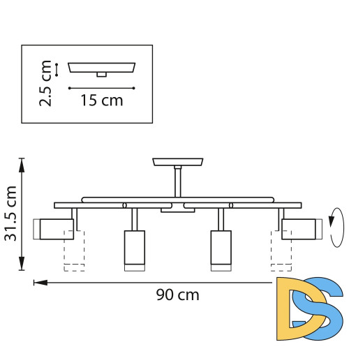 Люстра на штанге Lightstar Rullo LR7183080 (571718+214430-8+202430-8)