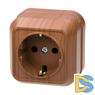 Розетка Makel Siva Ustu заземление (орех)