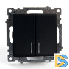 Выключатель 2-клавишный c индикатором Stekker Катрин 39607