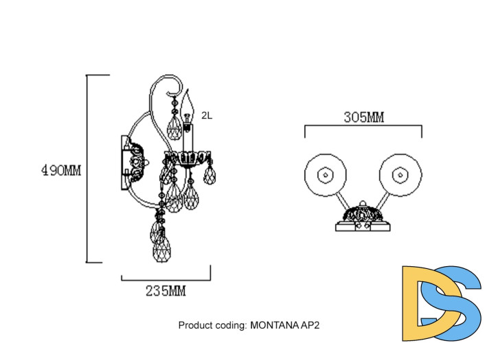 Бра Crystal Lux MONTANA AP2