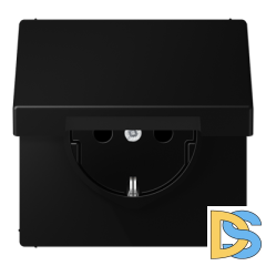 Розетка Schuko с крышкой и шторками Jung LS1520BFKIKLSWM