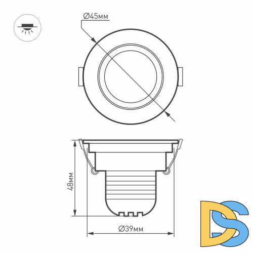 Мебельный светильник Arlight LTM-R45WH 3W Day White 30deg