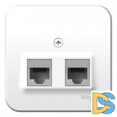 Розетка 2-ая компьютерная RJ45, кат.5E, изол. пластина Schneider Blanca Белый