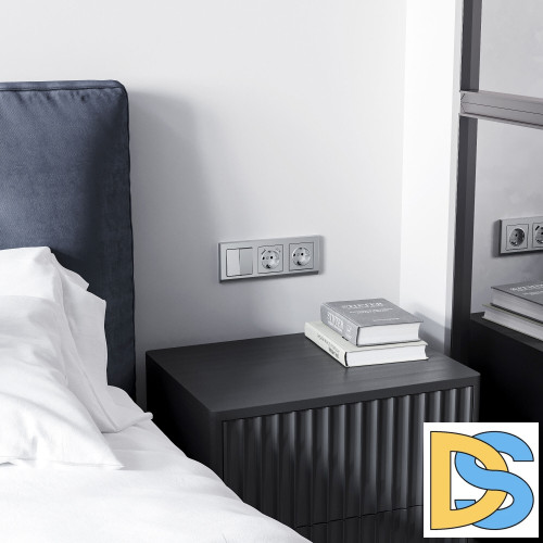 Перекрестный Выключатель двухклавишный Werkel (серебряный матовый) W1123065