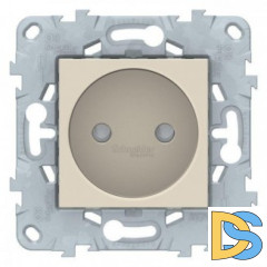 Розетка 1-ая электрическая без заземления с защитными шторками, Бежевый, серия Unica New, Schneider Electric