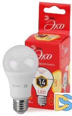 Лампа светодиодная Эра Е27 14W 2700K ECO LED A60-14W-827-E27 груша Б0030028