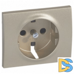 Лицевая панель для розетки с заземлением и шторками Legrand Galea Life - титан