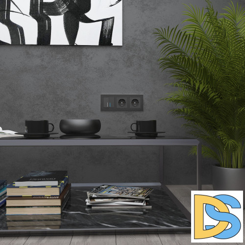 Рамка на 3 поста Werkel Aluminium (черный алюминий) W0031708