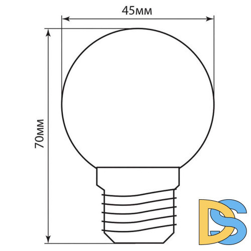 Лампа светодиодная Feron Е27 1W 6400K Шар Матовая LB-37 25115