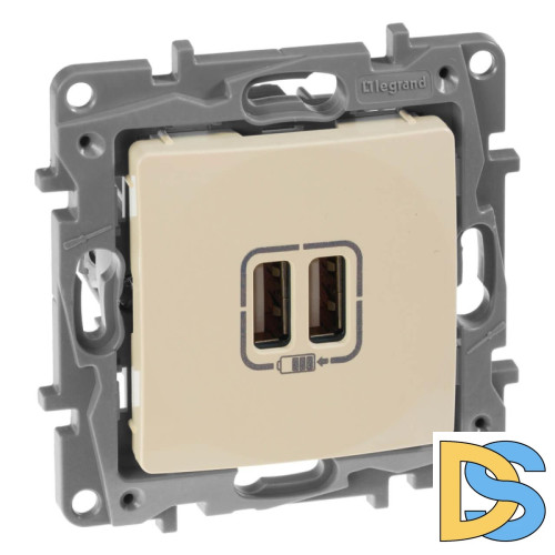Розетка 2хUSB Legrand Etika слоновая кость 672394