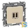 Розетка 2хUSB Legrand Etika слоновая кость 672394
