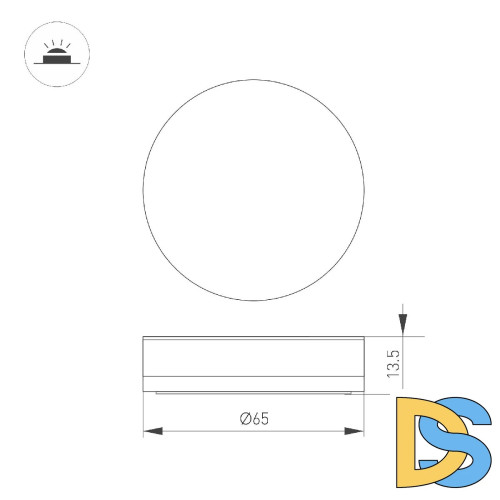 Накладка Arlight ART-DECK-CAP-ROLL-R65 (SL, STEEL) 045347