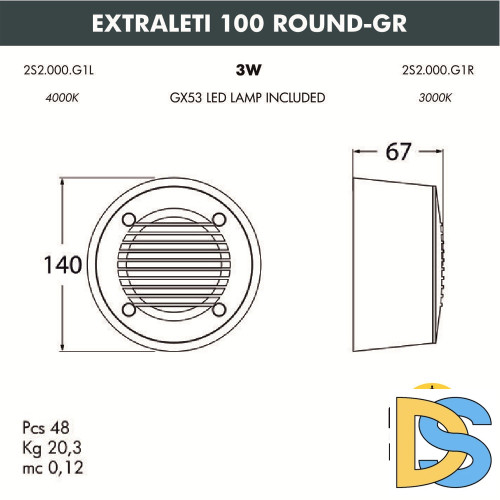Светильник для подсветки лестниц Fumagalli Leti 2S2.000.000.WYG1L