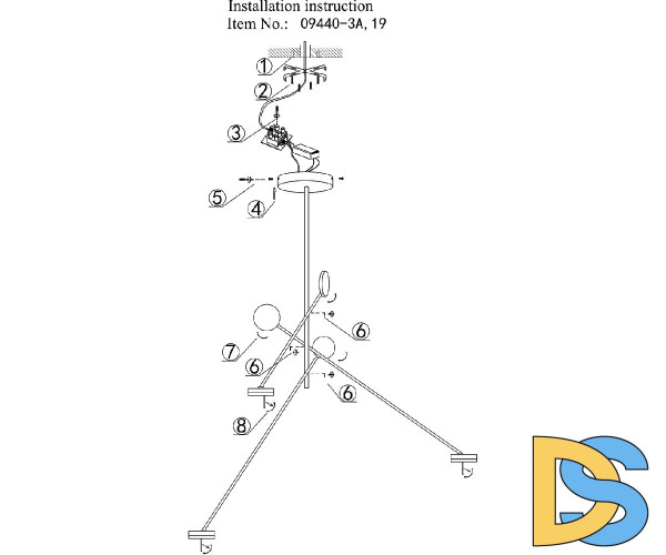 Люстра на штанге Kink Light Некси 09440-3A,19(4000K)