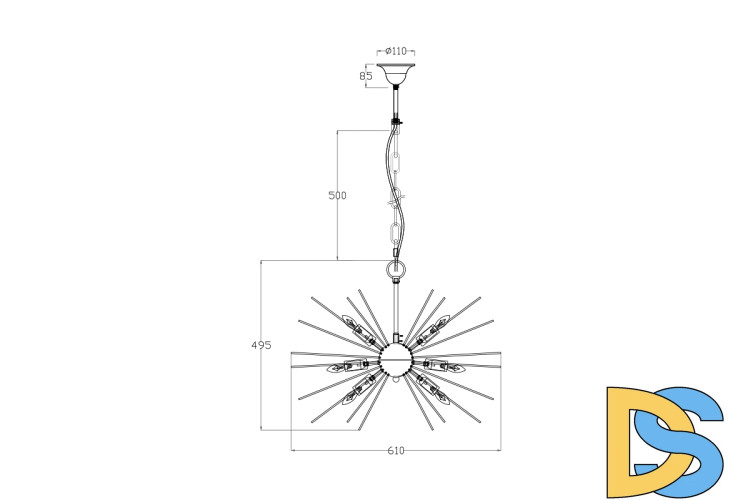 Подвесная люстра Garda Decor 20MD3349-12