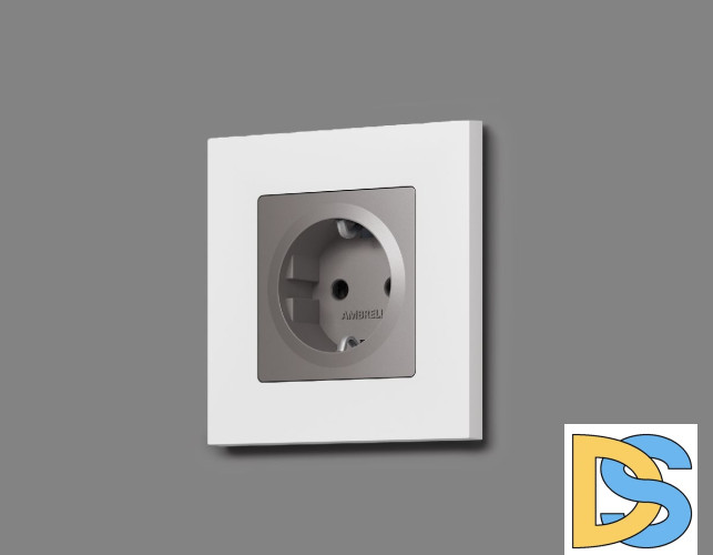 Лицевая панель для розетки с/з Ambrella Volt Alfa AP5060