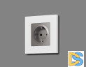 Лицевая панель для розетки с/з Ambrella Volt Alfa AP5060