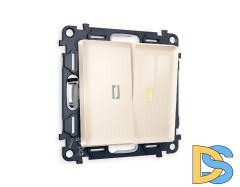 Комплект механизма 2-кл выключателя с подсветкой Ambrella Volt Alfa MA304010