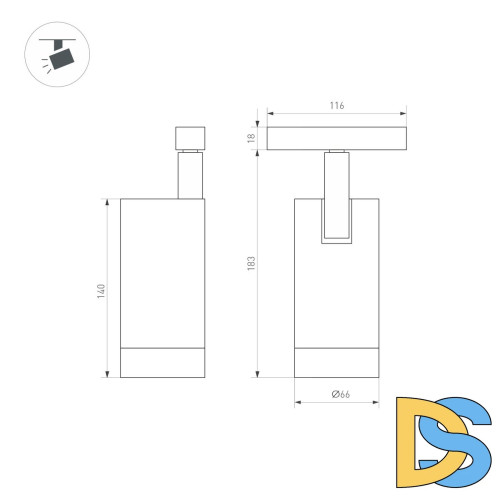Трековый светильник Arlight Mag-Orient-Spot-R65-20W Day4000 037123